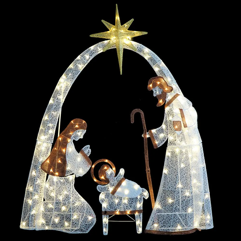 LED Twinkling Glitter Nativity Scene Set