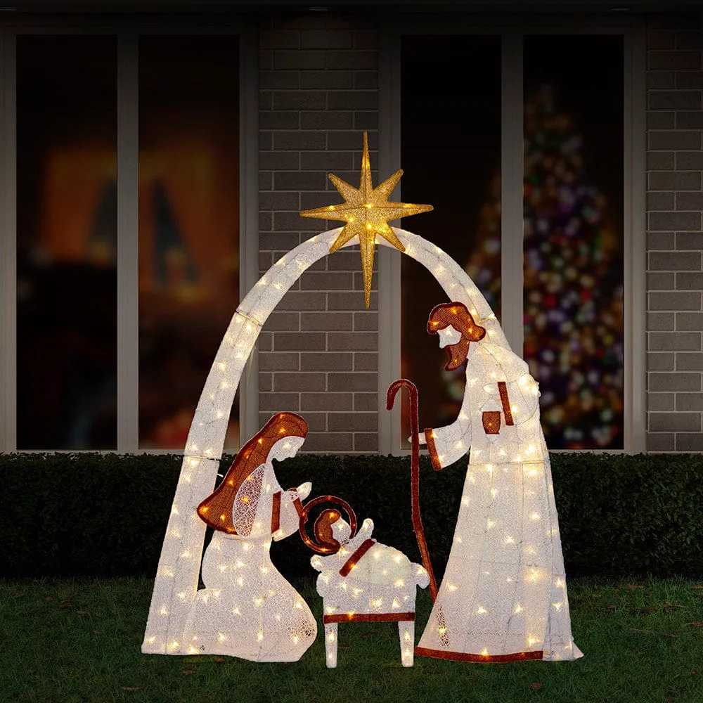 LED Twinkling Glitter Nativity Scene Set