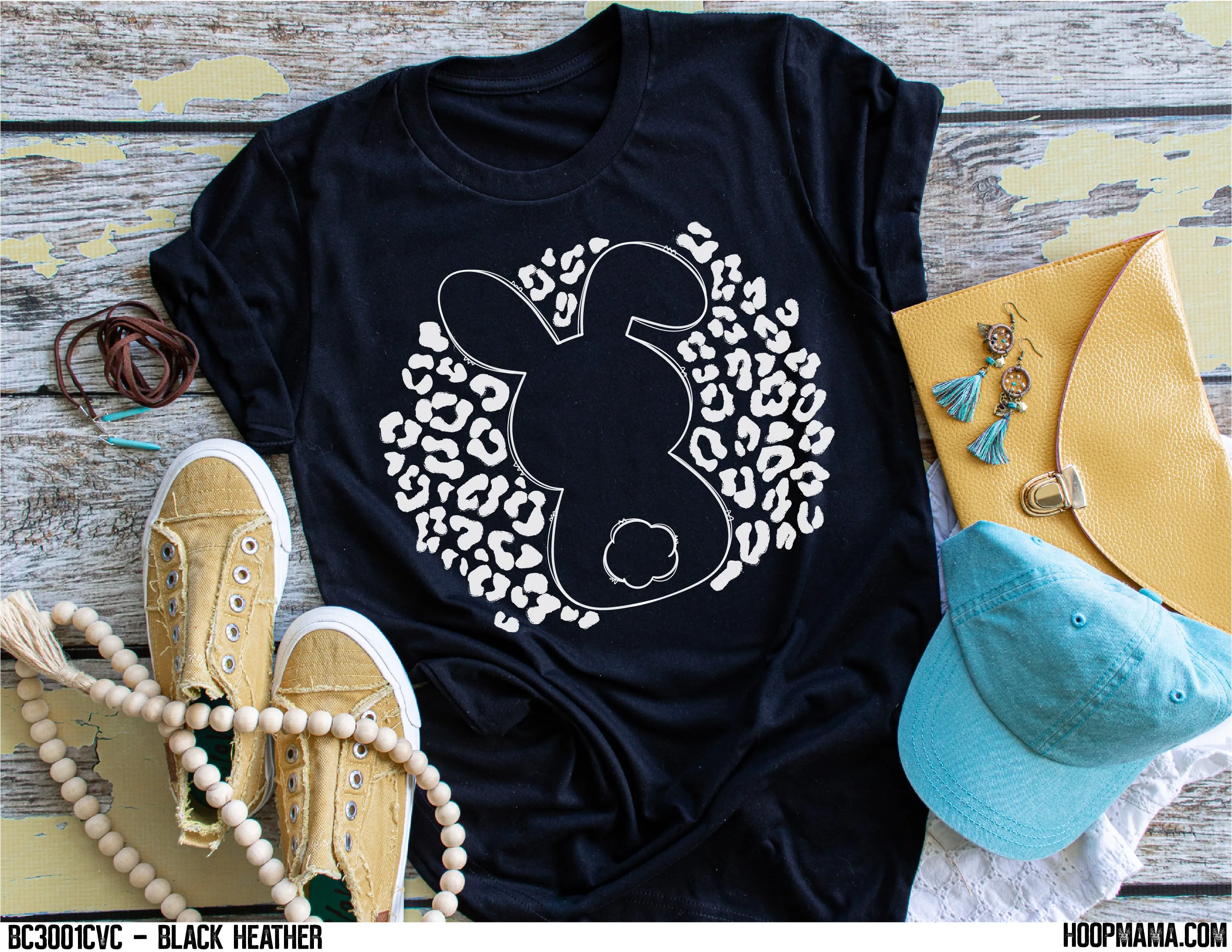 Leopard Bunny Easter Shirt. Screen Printed Tee