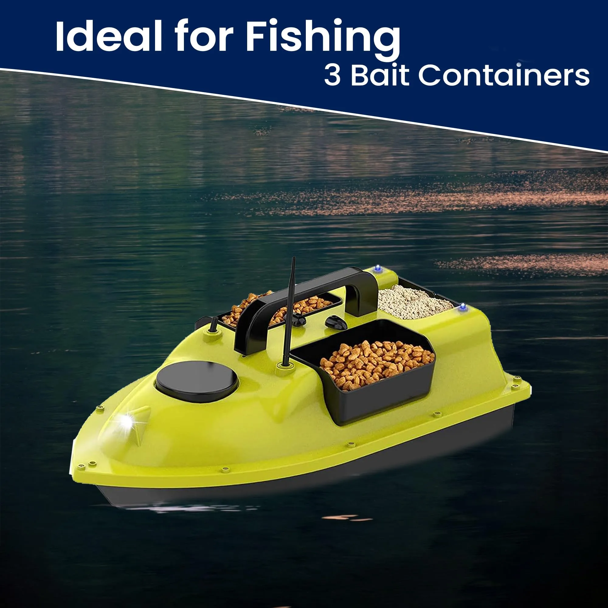 MEKNIC GPS Fishing Bait Boat, 500M Remote Control Fish Finder with 4.4LBS Load Capacity for Carp Fishing Hook