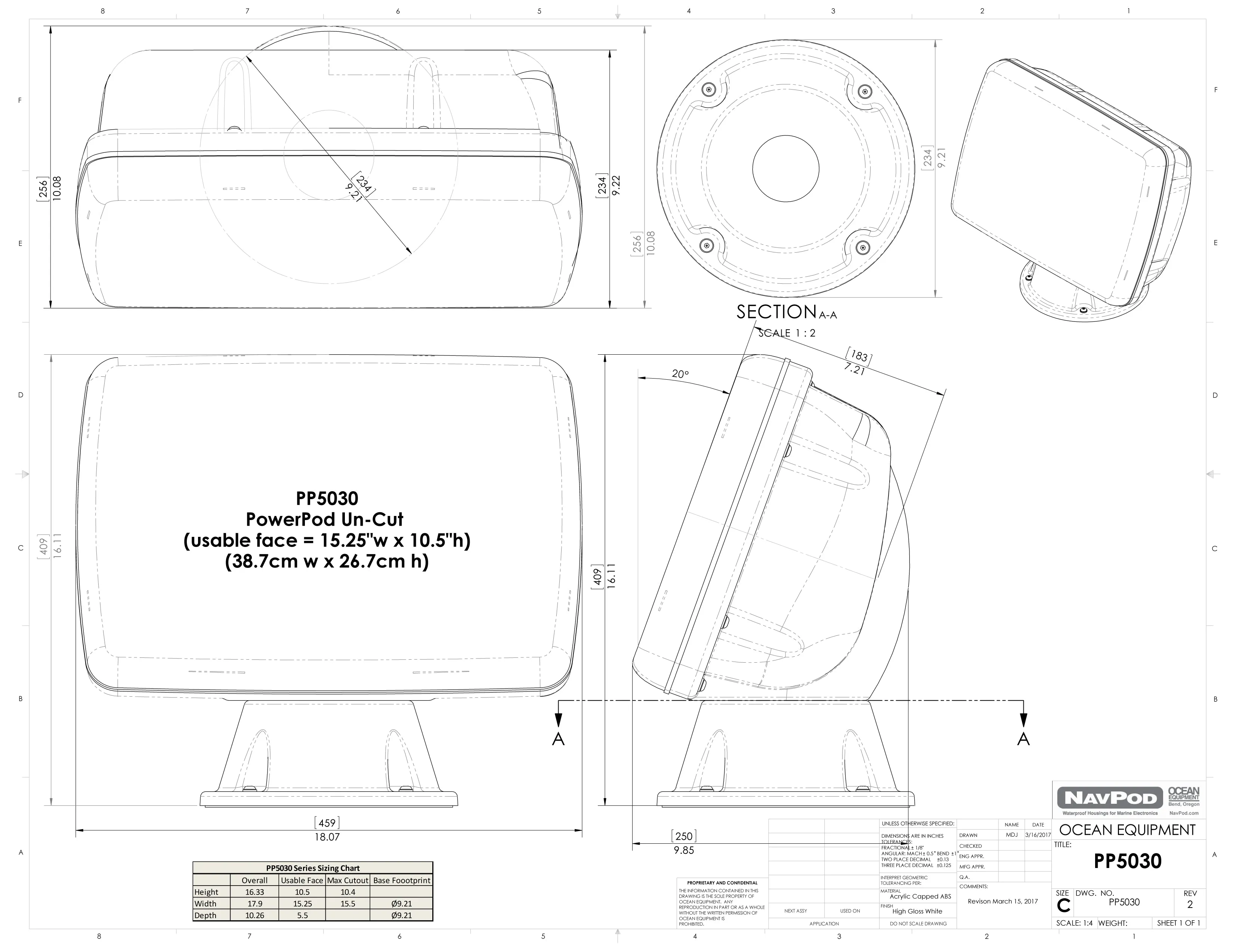 Navpod PP5036 PowerPod for Furuno NavNet TZtouch 14.1
