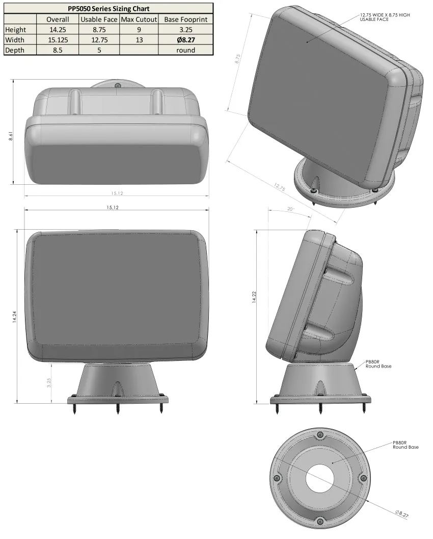 Navpod PP5050-33 PowerPod for Garmin GPSMAP 8412/8612