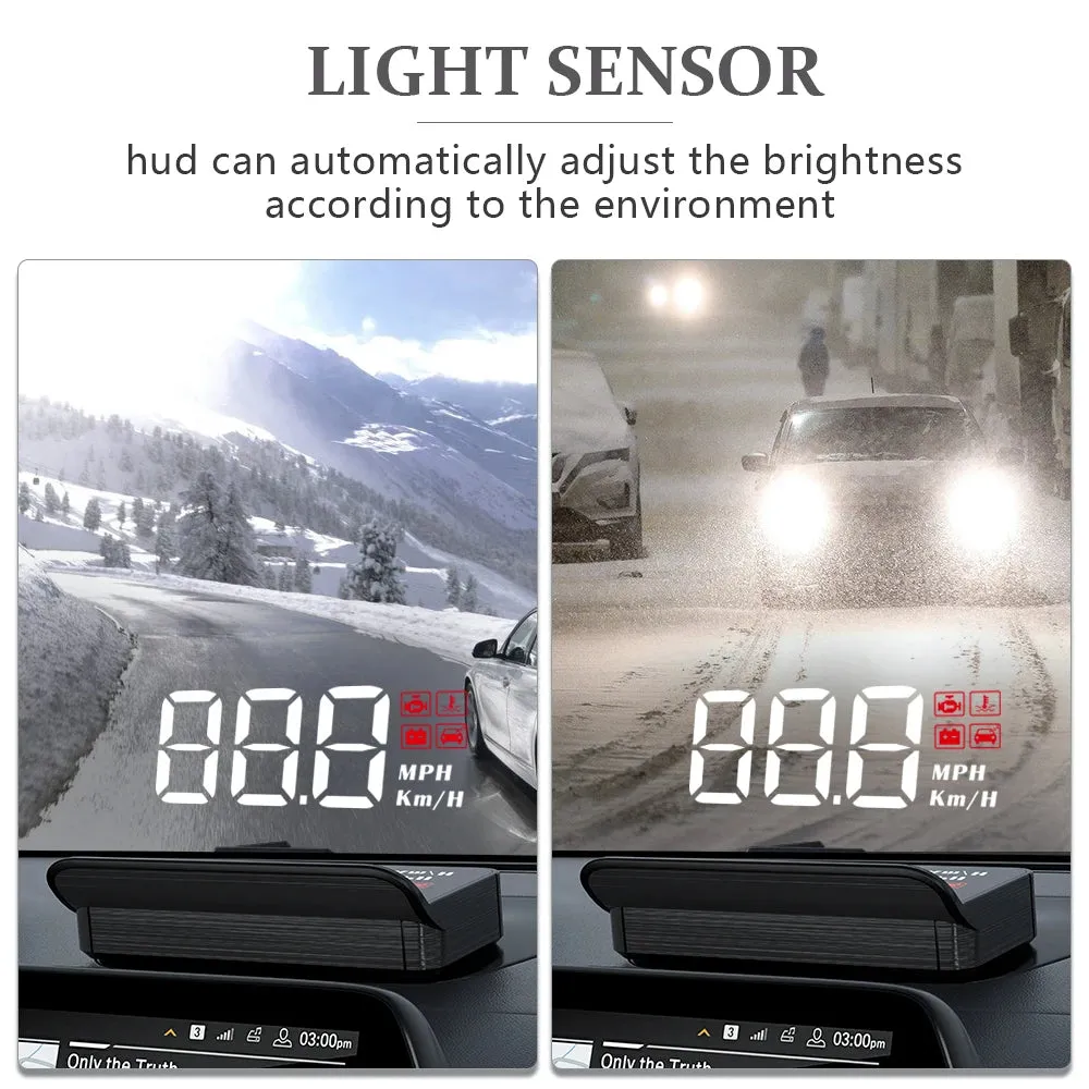 OBD2 HUD Car Head-Up Display | Digital Speedometer & Windshield Projector for Auto Accessories M3 (SP19)