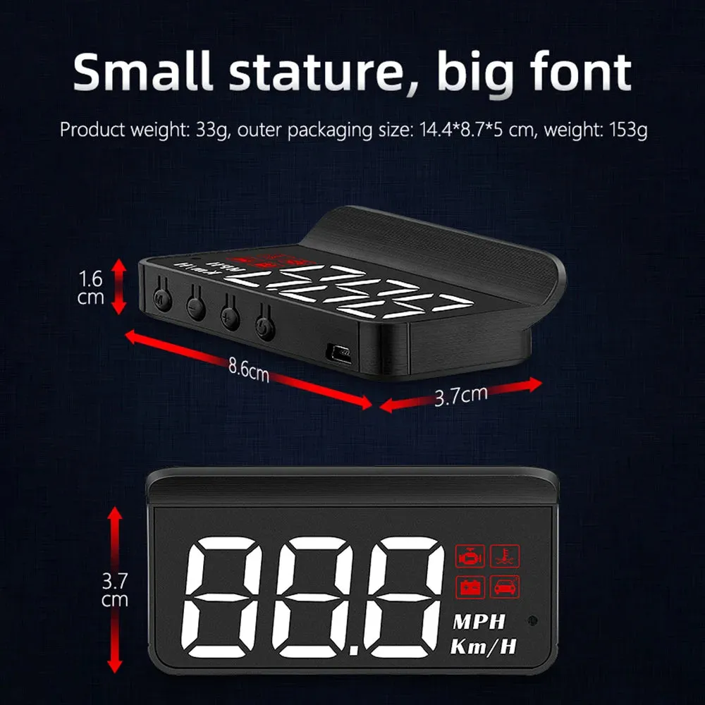 OBD2 HUD Car Head-Up Display | Digital Speedometer & Windshield Projector for Auto Accessories M3 (SP19)