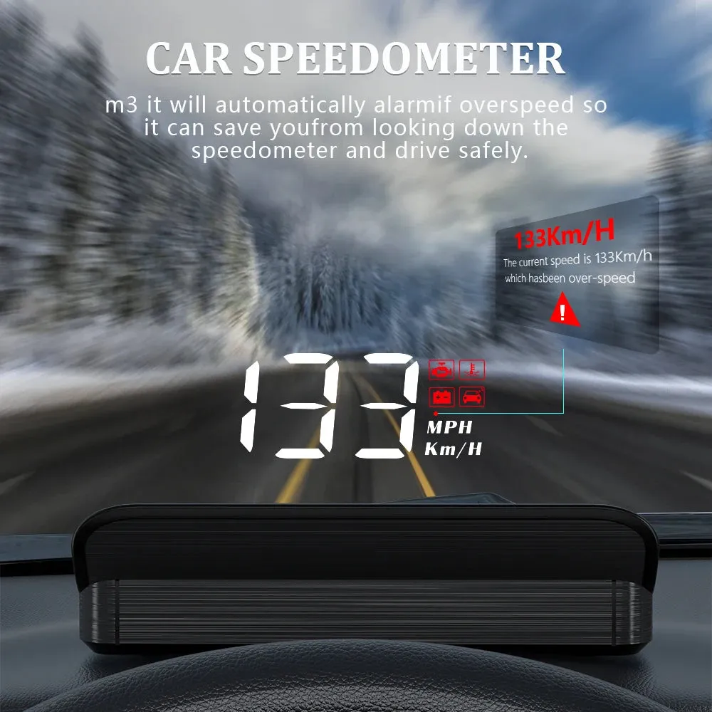 OBD2 HUD Car Head-Up Display | Digital Speedometer & Windshield Projector for Auto Accessories M3 (SP19)