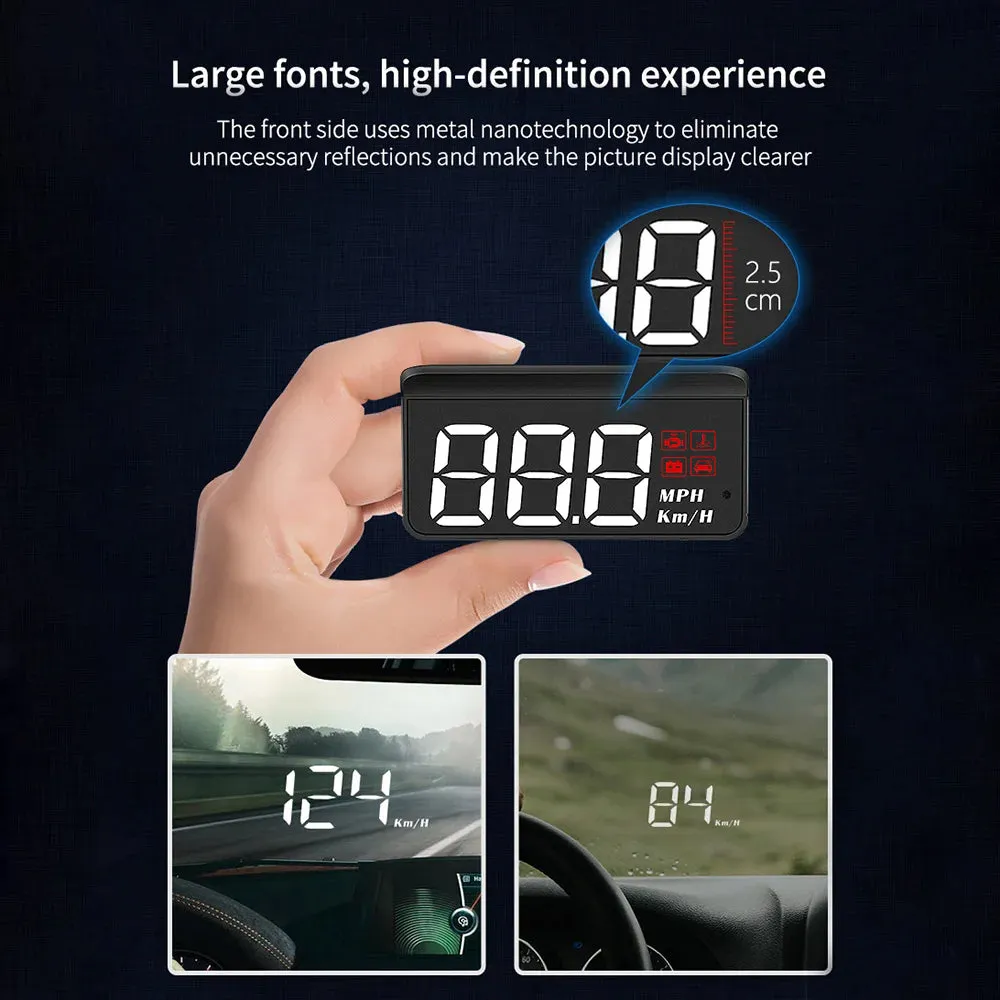 OBD2 HUD Car Head-Up Display | Digital Speedometer & Windshield Projector for Auto Accessories M3 (SP19)