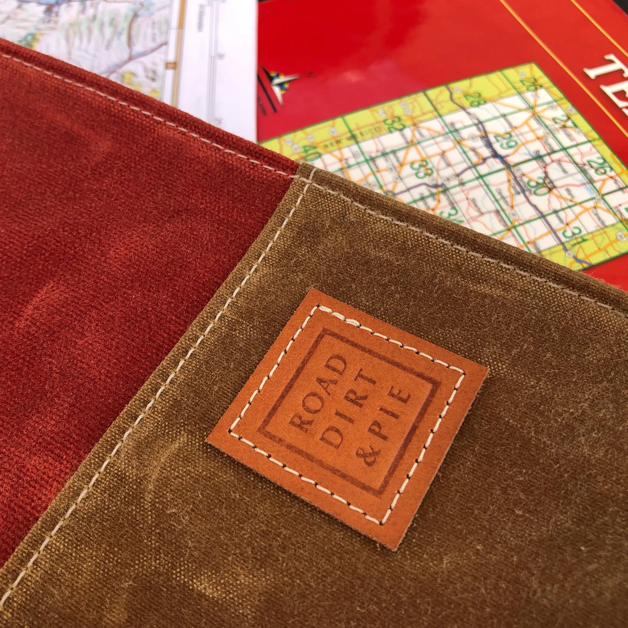 Overland Map Bag, Sequoia and Caramel Waxed Canvas