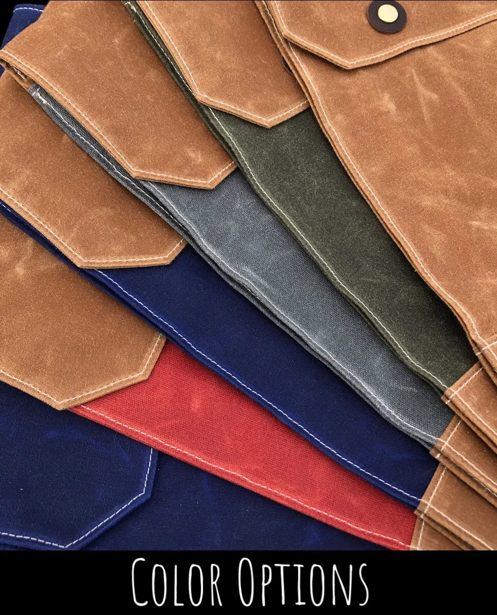 Overland Map Bag, Sequoia and Caramel Waxed Canvas