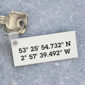 Personalised Coordinates Keyring