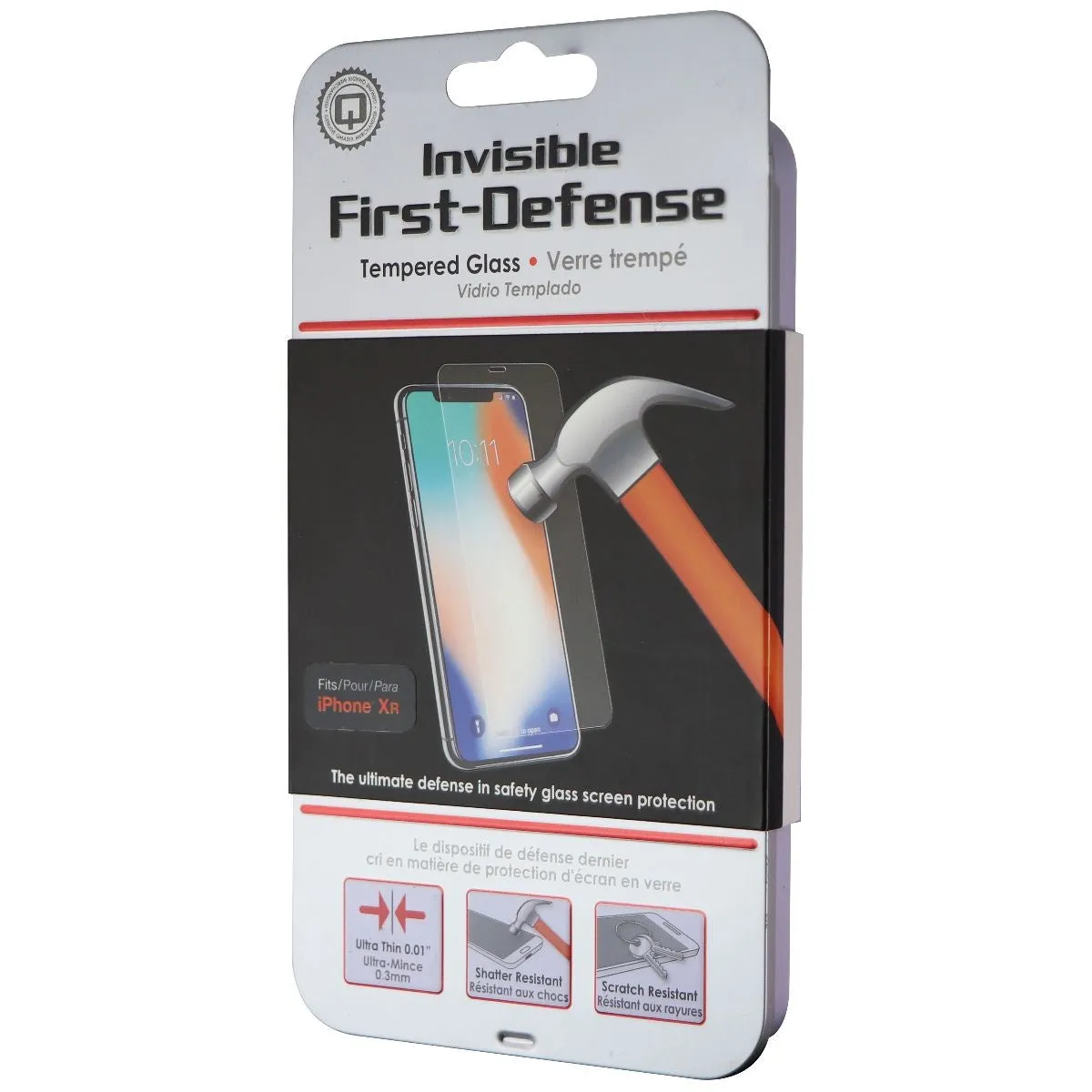 Qmadix Invisible First-Defense 9H Tempered Glass for iPhone XR - Clear