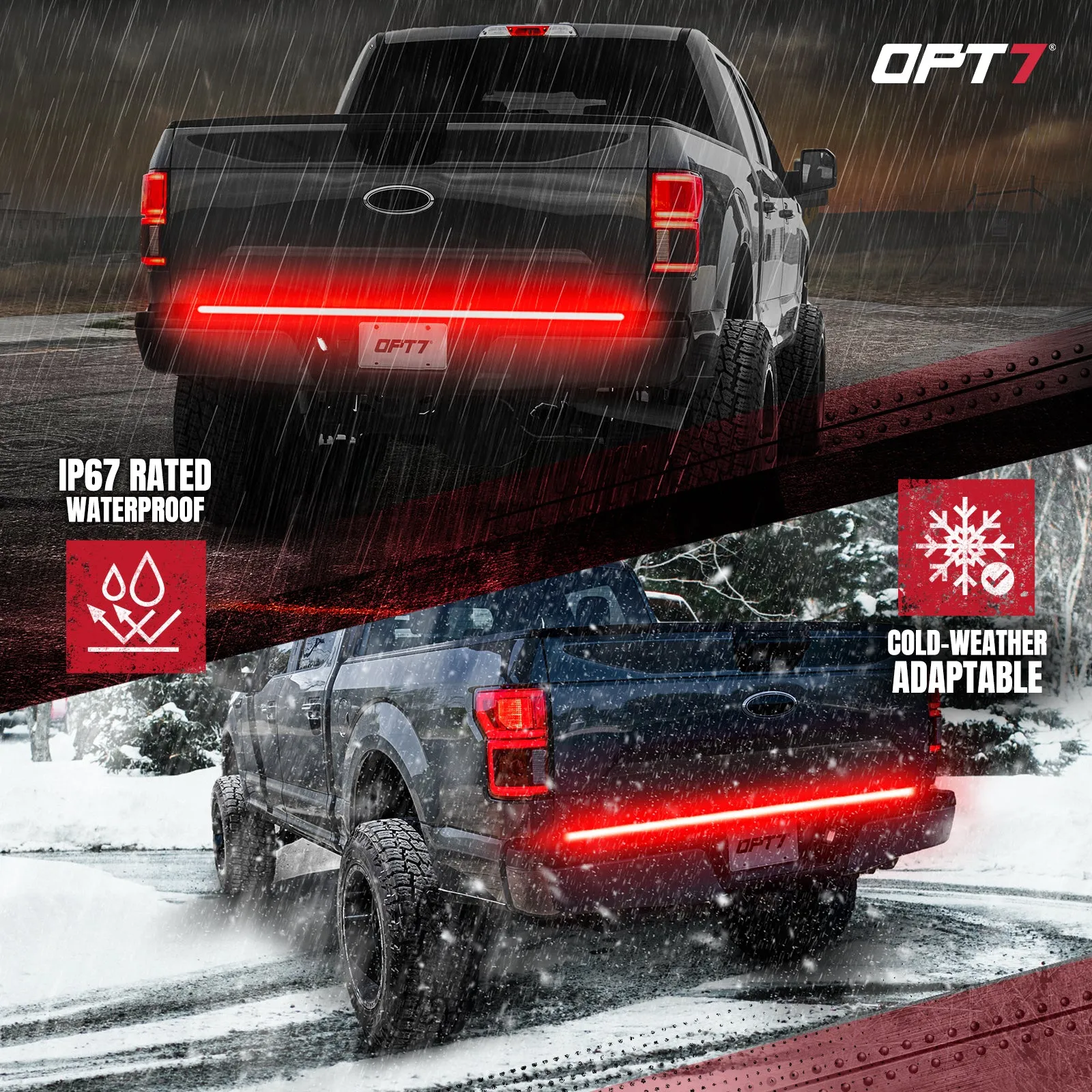 Redline Triple  Row LED Tailgate Light Bar with Reverse Light, Brake Light & Sequential Turn Signals