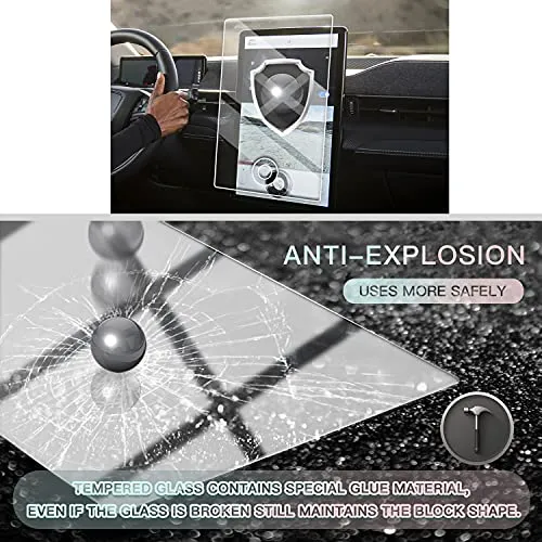 Screen Protector for 2021-2022 Mustang Mach-E 15.5 Inch Touch Screen Protector Foils Navigation Display Protective Film Tempered Glass 9H Hardness (3PCS for Whole Screen)