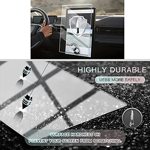 Screen Protector for 2021-2022 Mustang Mach-E 15.5 Inch Touch Screen Protector Foils Navigation Display Protective Film Tempered Glass 9H Hardness (3PCS for Whole Screen)