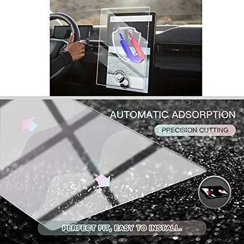 Screen Protector for 2021-2022 Mustang Mach-E 15.5 Inch Touch Screen Protector Foils Navigation Display Protective Film Tempered Glass 9H Hardness (3PCS for Whole Screen)