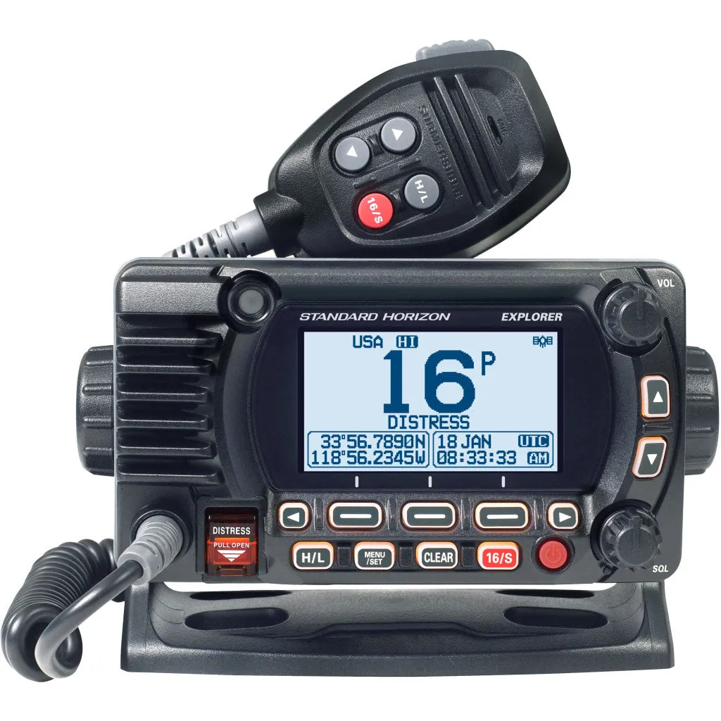 Standard Explorer Fixed Mount Black VHF/GPS