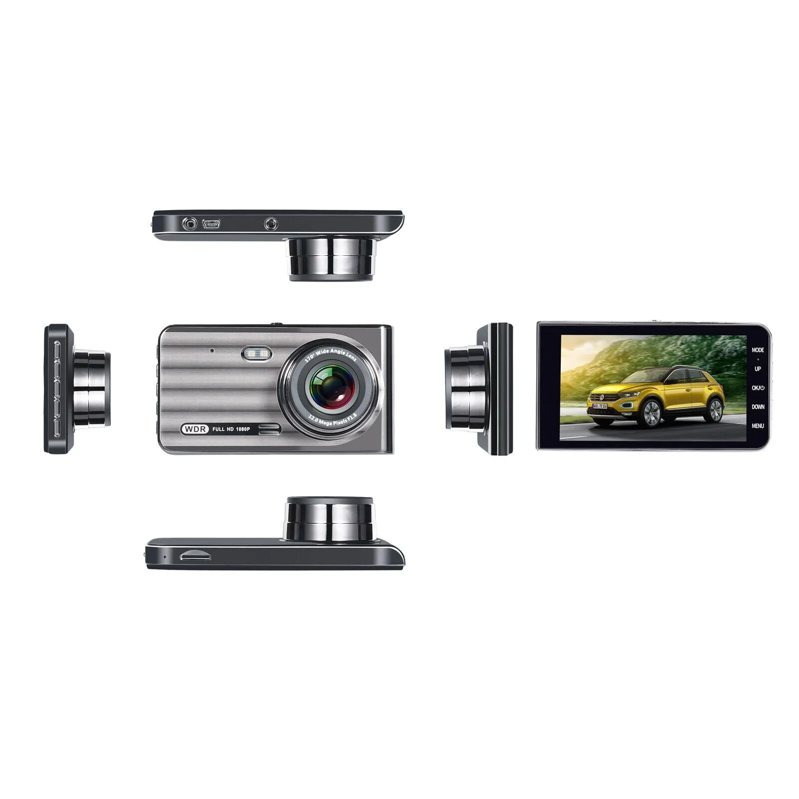 T719TP Car Dash Cam Front and Rear 1080P