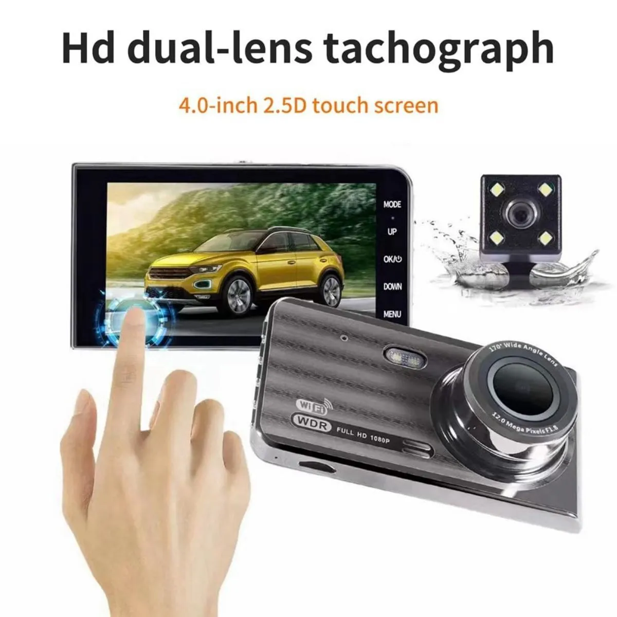 T719TP Car Dash Cam Front and Rear 1080P
