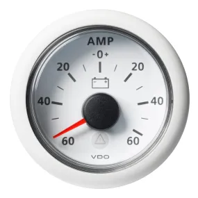 Veratron 52MM (2-1/16") ViewLine Battery Status Gauge -60/ 60AMP - White Dial  Bezel [A2C59512330]