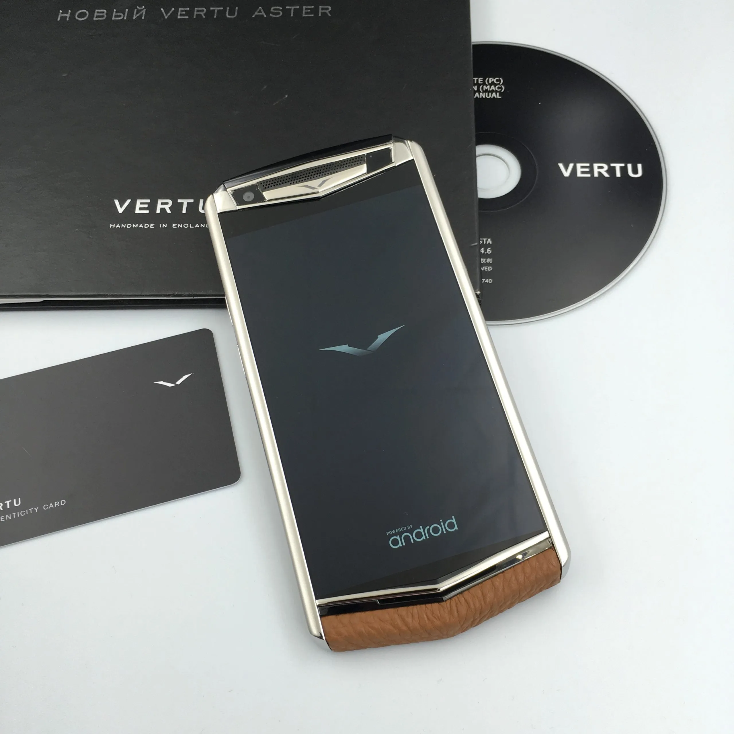 Vertu ASTER P BROWN Calf Hide Dual Sim Card Android Phone